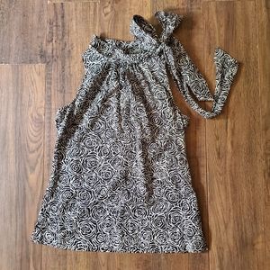 LILLY PULITZER Floral Black White Silk Blend Blouse Size 2